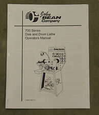 Fmc John Bean 701 Disc Drum Brake Lathe Operating Manual