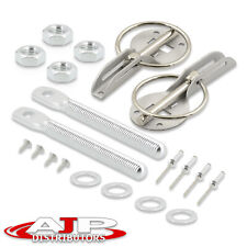 Silver Anodized Aluminum Secure Hood Bonnet Lock Mount Ring Pins Kit For Mazda
