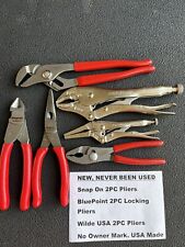 Snap On Pliers Set Blue Point Wilde Usa Locking Needle Nose Cutter 6pc