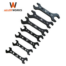 7pcs Universal An3 To An20 Aluminum 2 Hose Ended Wrench Spanner Tool Set New
