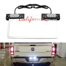 Amberwhite Led License Plate Mount Strobe Warning Light Kit For Truck Suv Car