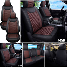 Luxury Leather Car Seat Covers Full Set For 2009-2023 Ford F150 Crew Cab 4-door
