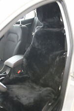Black Sheepskin Mouton Fur Car Truck Seat Cover One Size Fits Most Cars 1pc