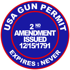2nd Amendment Gun Permit Vinyl Sticker Car Truck Window Decal Gun Rifle Military