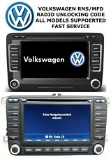 Volkswagen Vw Radio Code Unlock Pin For Navigation Rns Mfd Vwz6z7 Vwz1z7