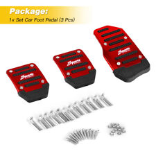 3pcs Red Sports Non Slip Manual Transmission Gas Brake Foot Pedal Pad Cover Kit