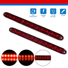 2pcs 16 Red Truck Trailer Light Bar 11 Led Stop Turn Tail Brake Lights Strip