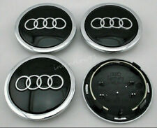 69mm Set Of 4 For Audi Black Rim Cover Hub Wheel Center Caps Emblem 4b0601170a