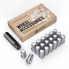 20 Chrome Wheel Lug Nuts 12-20 Threads Spline Acorn Cone Seat Closed End
