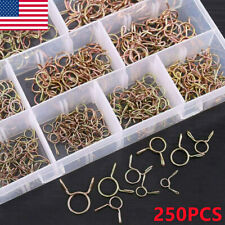 250pcs Spring Hose Clamps Kit 5-14mm Fuel Line Water Pipe Air Tube Clips Set Us