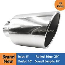 5 Inlet 10 Outlet 18 Long Stainless Steel Rolled Edge 20 Exhaust Tip Diesel