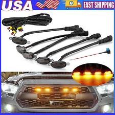 Running Lights 4x Smoked Led Front Grille Grill For Ford F150 Raptor Style Amber