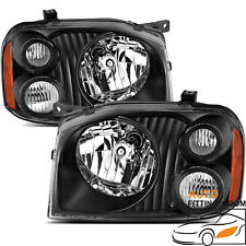 For 2001-2004 Nissan Frontier Base Xe 2pcs Black Housing Front Headlights Lamps