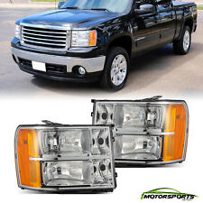 For 2007-2013 Gmc Sierra 1500 2500 Chrome Headlights Replacement Pairno Bulb