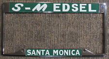New Santa Monica S-m Edsel License Plate Frame Embossed Metal Deco Cool Chrome
