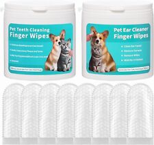 2-pack Teeth And Ear Cleaner Finger Wipes Dog And Cat Grooming Kit Soothing Od