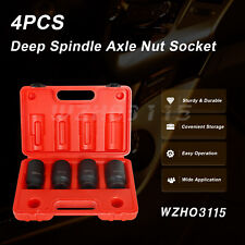 4pc 12 Dr Deep Spindle Axle Nut Socket Set 12 Point Metric 30mm 32mm 34mm 36mm