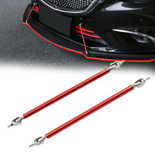 Red Bumper Lip Splitter Strut Rod Tie Support Bars Spoiler Adjustable Universal