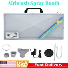 Airbrush Portable Hobby Paint Spray Booth Kit Dual Fans Lights Filter Hose Us