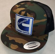 Cummins Turbo Diesel Patch On Yupoong 6006 Trucker Hat Snapback Camoblack