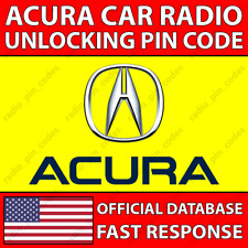 Acura Radio Code Unlocking Pin Ilx Integra Mdx Nsx Rdx Rlx Rsx Tl Tlx Tsx Zdx