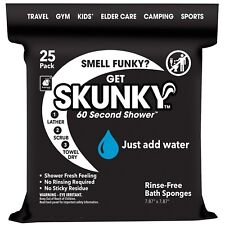 Skunky 25 Wipes Per Pack Disposable Rinse-free Bathing Sponge Wipes