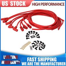 Spark Plug Wires Spiral Core Silicon 8mm Red Ignition Wire Universal Kit V8 4041