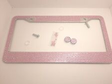 Pink Rhinestone License Plate Cover Frame Brand New Accessories