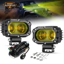 Auxbeam 4 Led Work Light Bar 4wd Offroad Flood Pods For Jeep Cherokee Xj