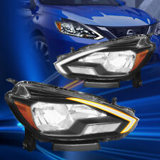 Switchback Led Halo Headlights For 2016-2019 Nissan Sentra 4dr Drl Headlamp Pair