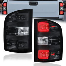 Pair Smoke Tinted Tail Lights For 07-13 Chevy Silverado 1500 07-14 2500hd 3500hd