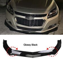 Front Bumper Lip Spoiler Splitter Body Kit Glossy Black For Chevrolet Malibu