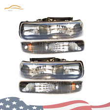 Headlight For 99-02 Silverado00-06 Chevrolet Suburban Tahoeclear Lens 1 Pair