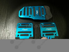 Blue Manual Aluminium 3 X Car Nonslip Brake Clutch Pedal Cover Set Foot Treadle