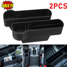 2 Pack Auto Seat Gap Filler Slit Pocket Car Organizer Cup Holder Pu Storage Box