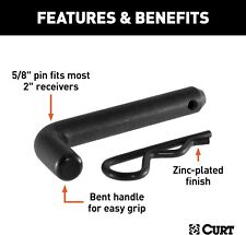 Curt 21578 Black Trailer Hitch Pin Clip 58-inch Diameter Fits 2in Reciever