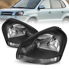 For 2005-2009 Hyundai Tucson Black Headlamps Pairs Headlights 05-09 Lr Sets