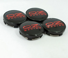 New 4x60mm Wheel Center Caps Hub Caps Rim Caps Badges Decals Oz Racing Black Red