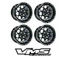 X4 Vms Racing Modulo 15x7 Black Wheels Set 35 Et Offset For Mazda Miata