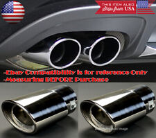 2 X Chrome Polished Stainless Steel Exhaust Muffler Tip For Bmw Mini 1.5-2 Pipe