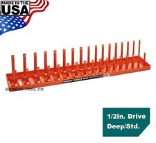 Hansen Global 12 Drive Socket Tray Holder Metric Mm Standard Deep Usa Orange