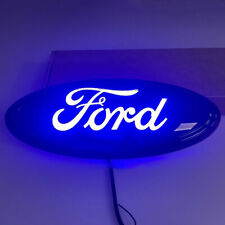 9 Inch Blue Led Dynamic Light Emblem Oval Badge For Ford Truck F150 2005-2014