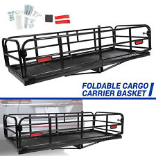 500lbs Folding Hitch Cargo Carrier Mounted Basket Luggage Rack For Suv Car