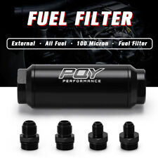 Racing Pqy Fuel Filter E85 Ethanol 100 Micron Stainless Steel Element An-6 8an