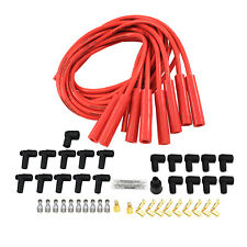 Spark Plug Wires Spiral Core 8.5mm Red Straight Boots Universal Set V8 W Looms