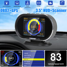 3.5 Car Digital Head Up Display Obd2 Gps Hud Gauge Speedometer Rpm Alarm Temp