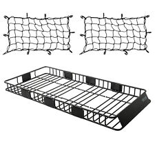 84 Roof Rack Cargo Carrier Wextension Nets Car Top Luggage Basket 250lbs