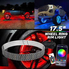 4pcs 17.5 Rgb Led Wheel Ring Rim Lights With Turn Signal Braking Function