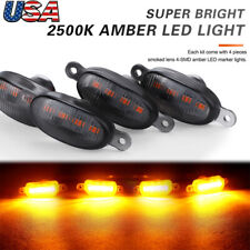 4x Amber Led Front Grille Grill Running Lights Smoked For Ford F150 Raptor Style