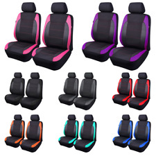 Front Car Seat Covers Set Protector Sports Carbon Fiber Fit Armrests Multi-color